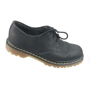 DR. MARTENS BLACK OIL LEATHER PLAIN TOE 3-EYE 10M